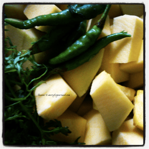the ingredients waiting for become curry