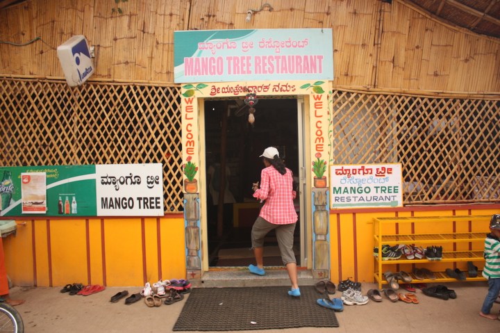 Lunch by the guide-book - at Mango Tree Restaurant, Hampi. It's no longer by the river.